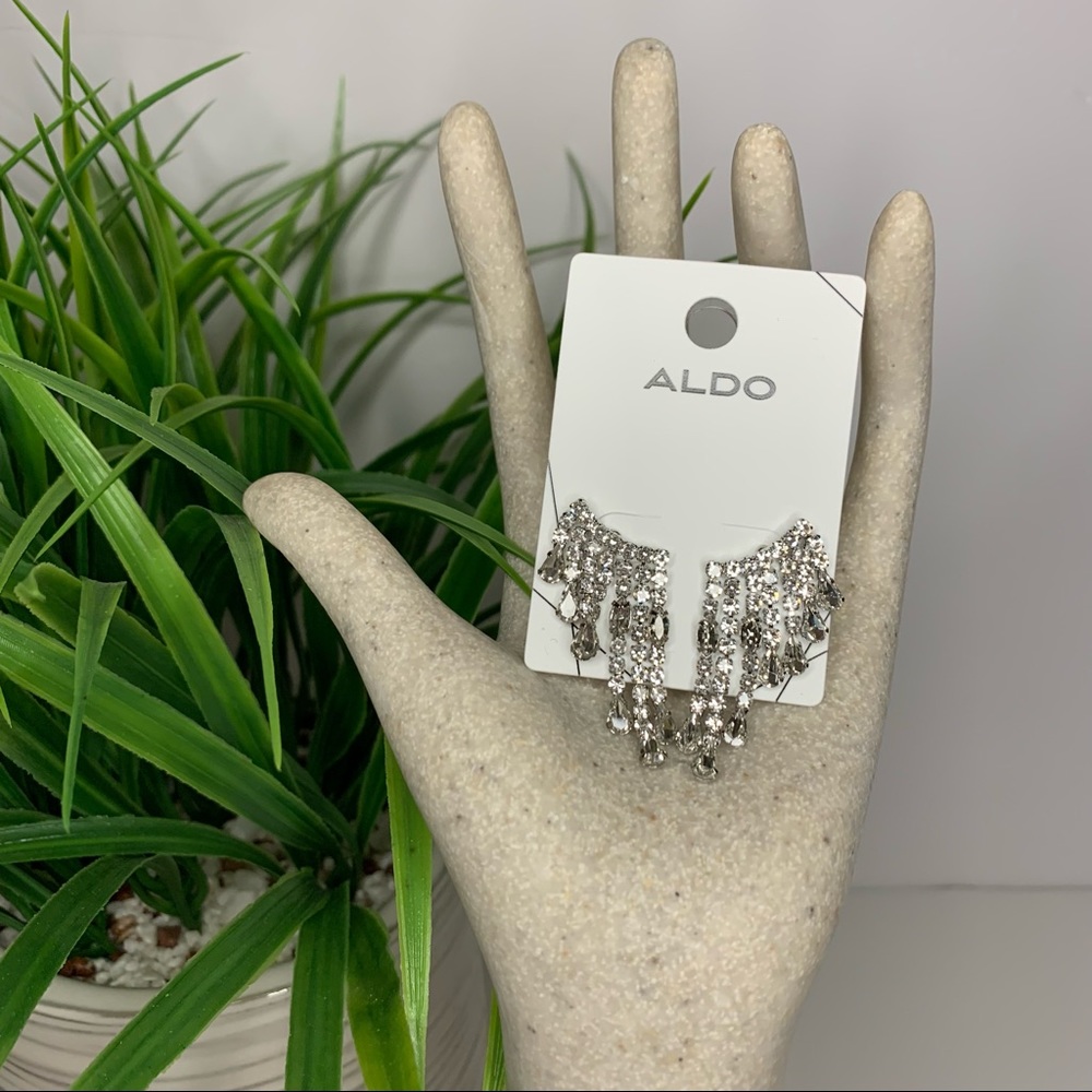 Aldo Silver Dangling Crystal Earrings